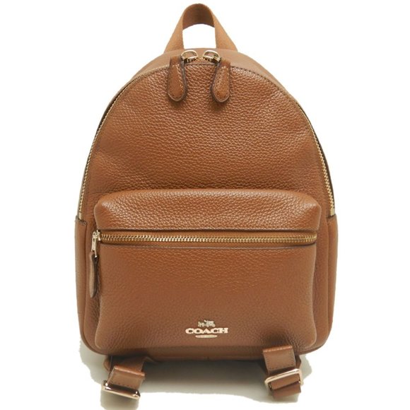 COACH Mini Charlie F38263 Backpack, Leather and Nylon, Brown, Outlet, Women's... - Picture 1 of 10